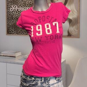Aeropostale Vintage Y2K Baby Tee - Hot Pink